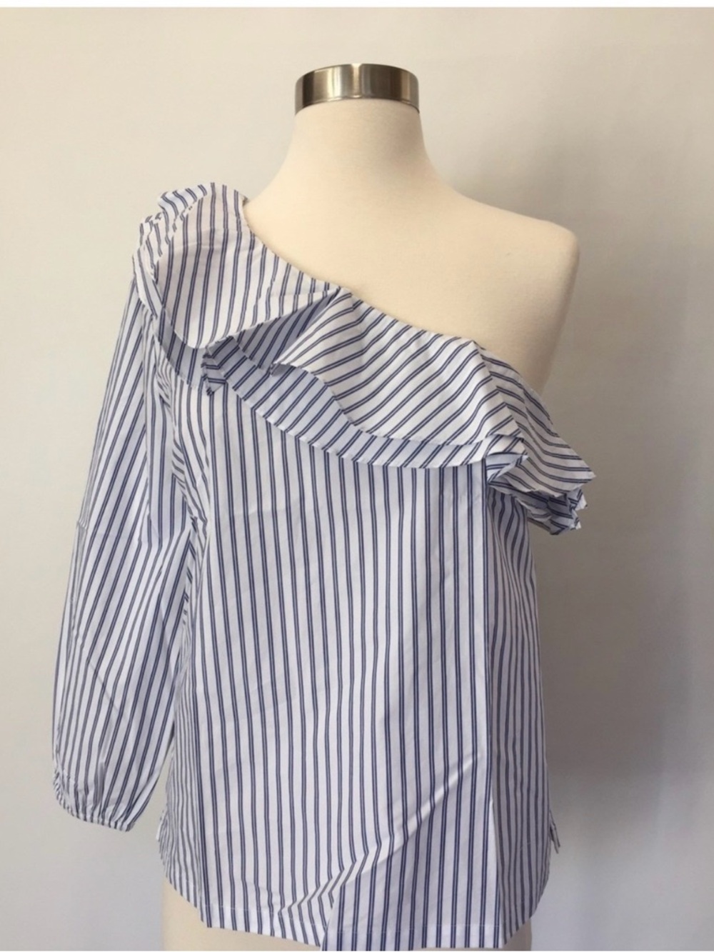 J. Crew Blue and White Striped Blouse